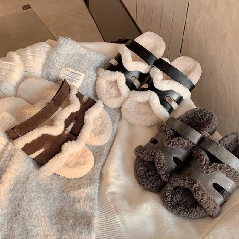 Luckysgirls二舅H带羊毛勃肯鞋