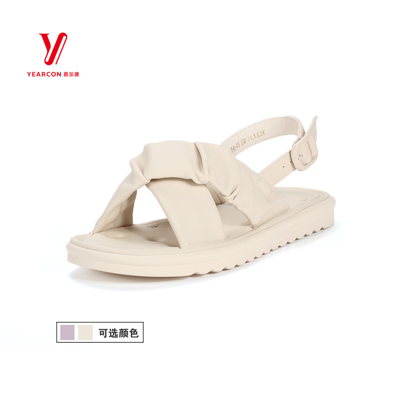 意尔康凉鞋平底时尚正品两穿图片