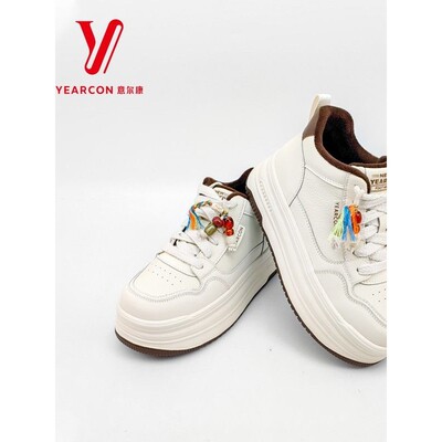 意尔康百搭女鞋2026系带冬季高帮女鞋5871ZM485282时尚新款串珠