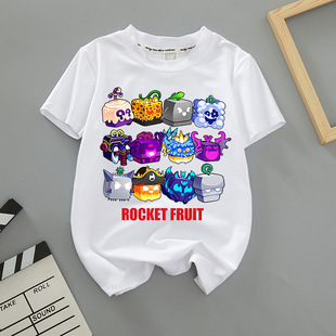 夏季 fruits水果盒子儿童成人圆领亲子装 新潮T恤 blox Roblox短袖