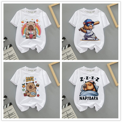 卡通圆领短袖男女童装T恤亲子装