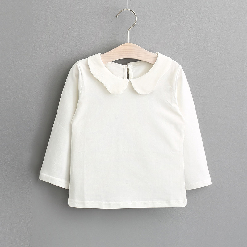 女童打底衫棉质春秋白色翻领长袖内搭宝宝娃娃衫儿童打底t恤春装,童装/婴儿装/亲子装,T恤,淘宝优惠券,粉丝福利购,淘宝优惠卷