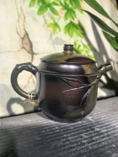 肖春魁浪鬼柴烧壶 云南建水紫陶茶壶厂家直销 小高竹节壶14
