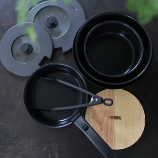 日本膳魔师煎锅烹饪用平底锅家庭煎饼炒锅KSA 5B可拆卸握柄五件套