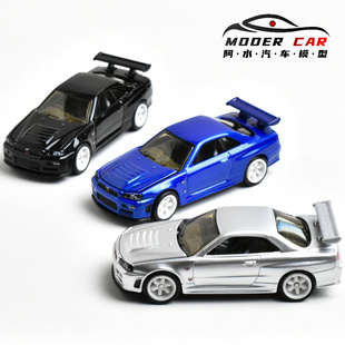 掌中车 ZZC 1:64 日产 GTR R34 开机盖 无侧窗 合金汽车模型
