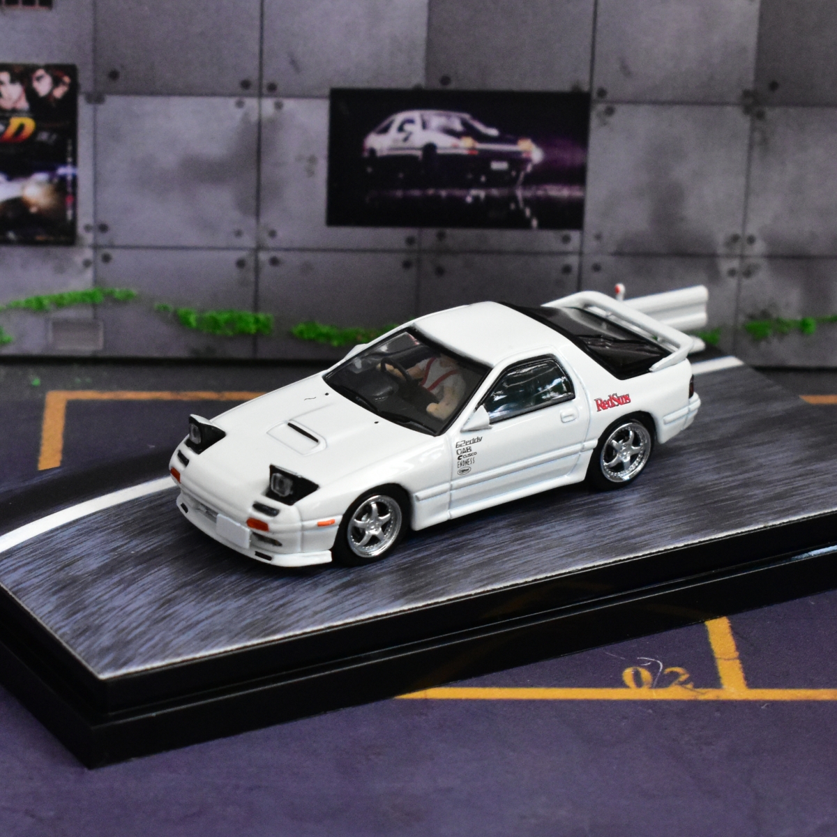 hobby japan 1:64 马自达RX7 FC3s 头文字D 合金 汽车模型 摆件