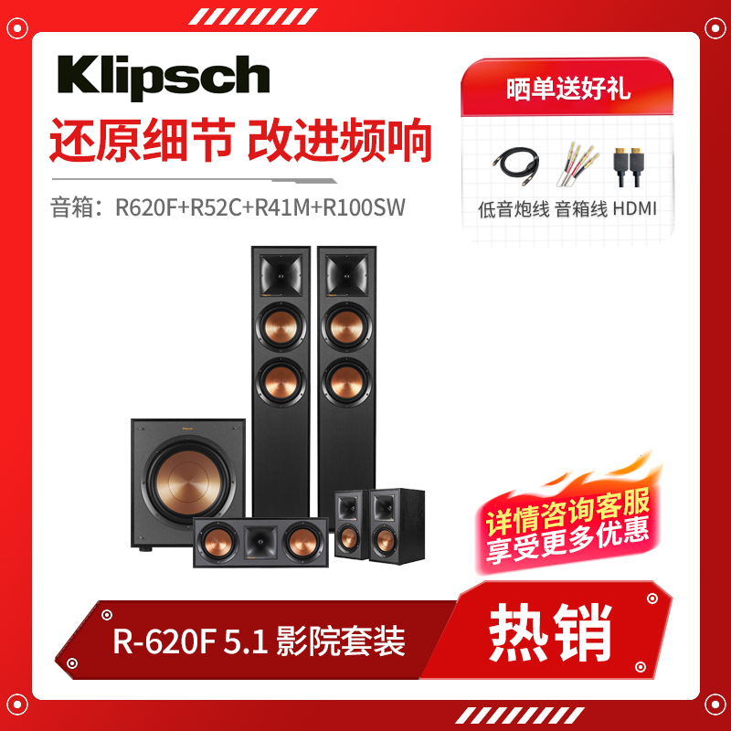 R-620F 家庭影院 5.1声道 高保真HIFI音箱组合 家用影院音箱