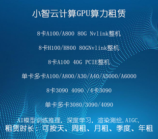 远程GPU算力租赁8卡A100 80G整机适用AI学习模型训练推理 Nvlink