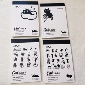 枥木一品贪睡猫空白易撕口袋便签本A7笔记拍纸本绘画加厚草稿本