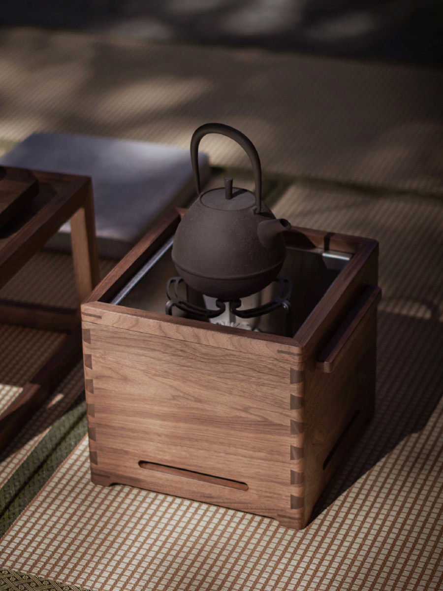 九间房火钵碳炉禅意新中式茶道榫卯榻榻米围炉煮茶烧水茶炉