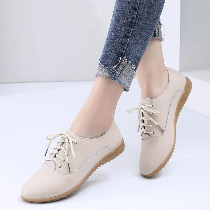 小皮鞋女真皮镂空透气2020夏季新款工作鞋百搭休闲鞋系带平底单鞋|ruв категории Женская обувь, низкий чистка - от Buy2taobao.com для оказания профессиональной услуги покупки агента Taobao