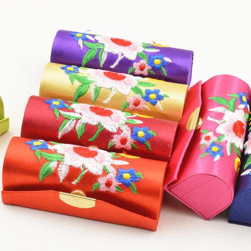 中式绣花口红盒唇膏小礼品包装盒