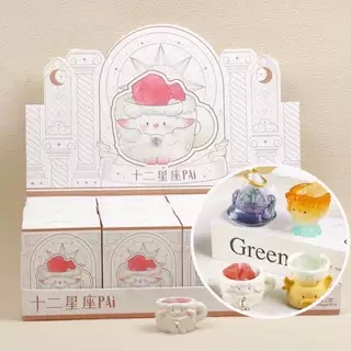 正版十二星座PAI水晶盲盒原石小豆丁摆件创意手办矿石男女生礼物