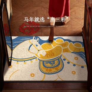 高端入户门地垫2026新款门外走廊脚垫马年进门口防滑免洗加厚地毯