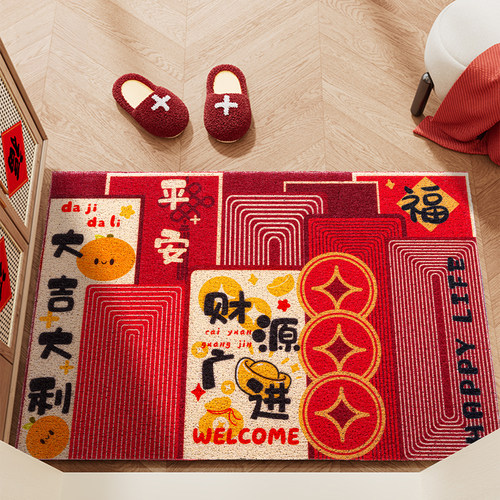 除尘绝绝子！新中式入户门地垫