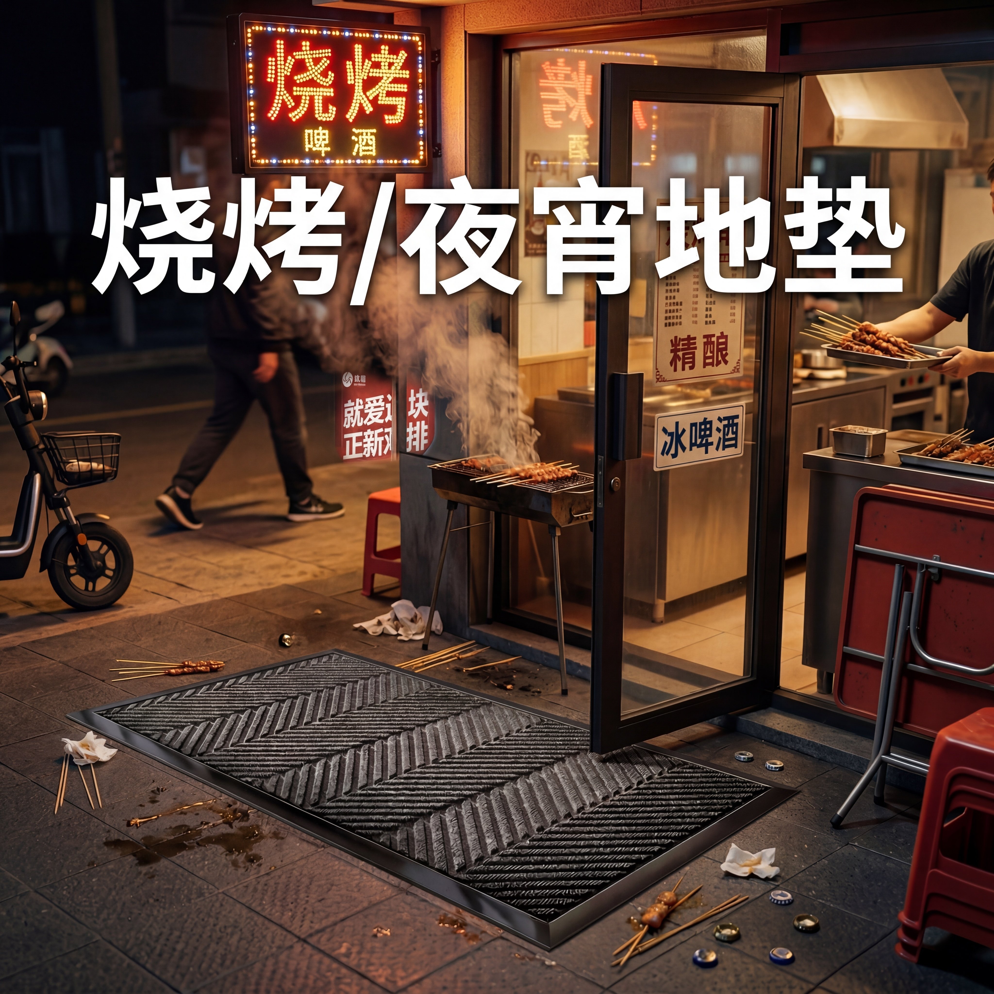 室外门垫餐饮商用铺门口防滑加厚地垫吸水入户门迎宾进门地毯定制