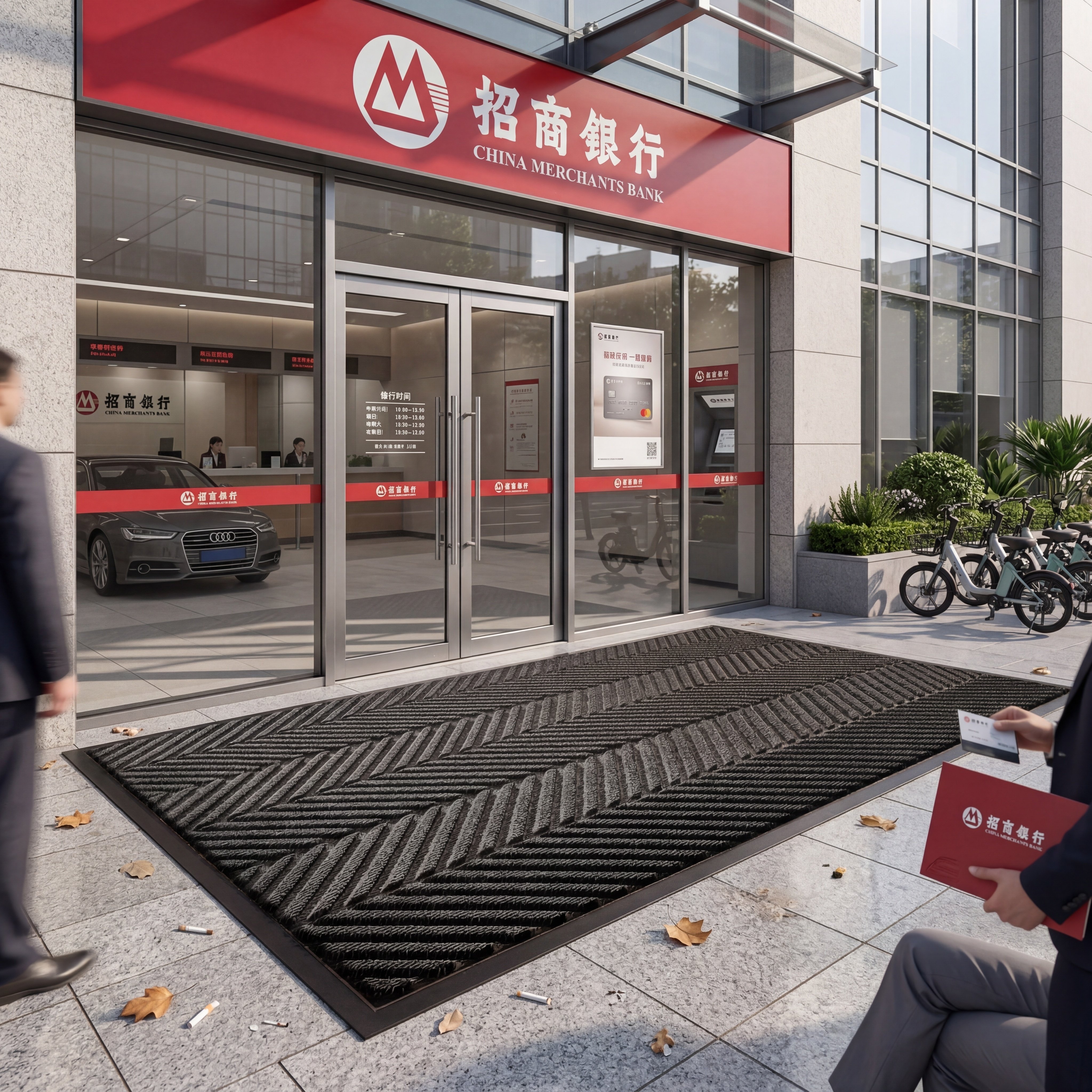 银行门口地垫商用铺防滑加厚地垫吸水入户门迎宾进门地毯