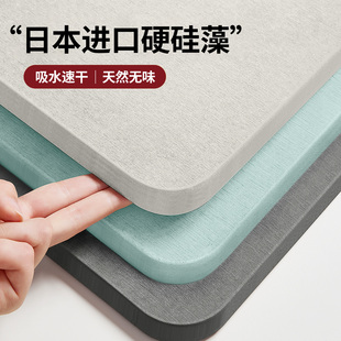 【进口原装】硬硅藻泥浴室吸水垫卫生间门口防滑地垫家用厕所脚垫