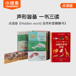 6岁 Hidden world儿童自然科普翻翻书套装 小彼恩图书 毛毛虫点读笔套装 2册 书 点读版