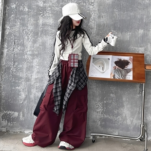 爵士舞女童服装2025年炸街早秋洋气穿搭小女孩时尚韩范痞帅一整套