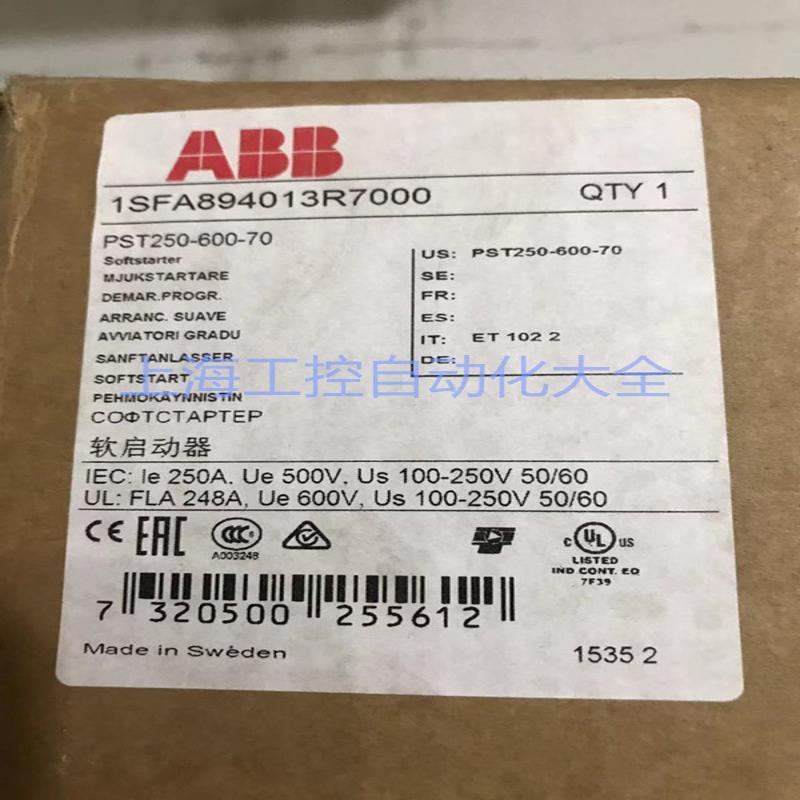 询价全新ABB PST250-600-70 软启动器1894013R7000 正品 假