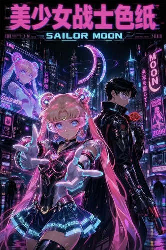 溯光谷美少女战士亚克力色纸谷子月野兔动漫同人二创卡牌盲盒