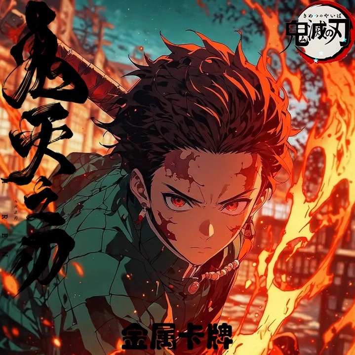 简心信文创鬼灭之刃金属卡二创卡