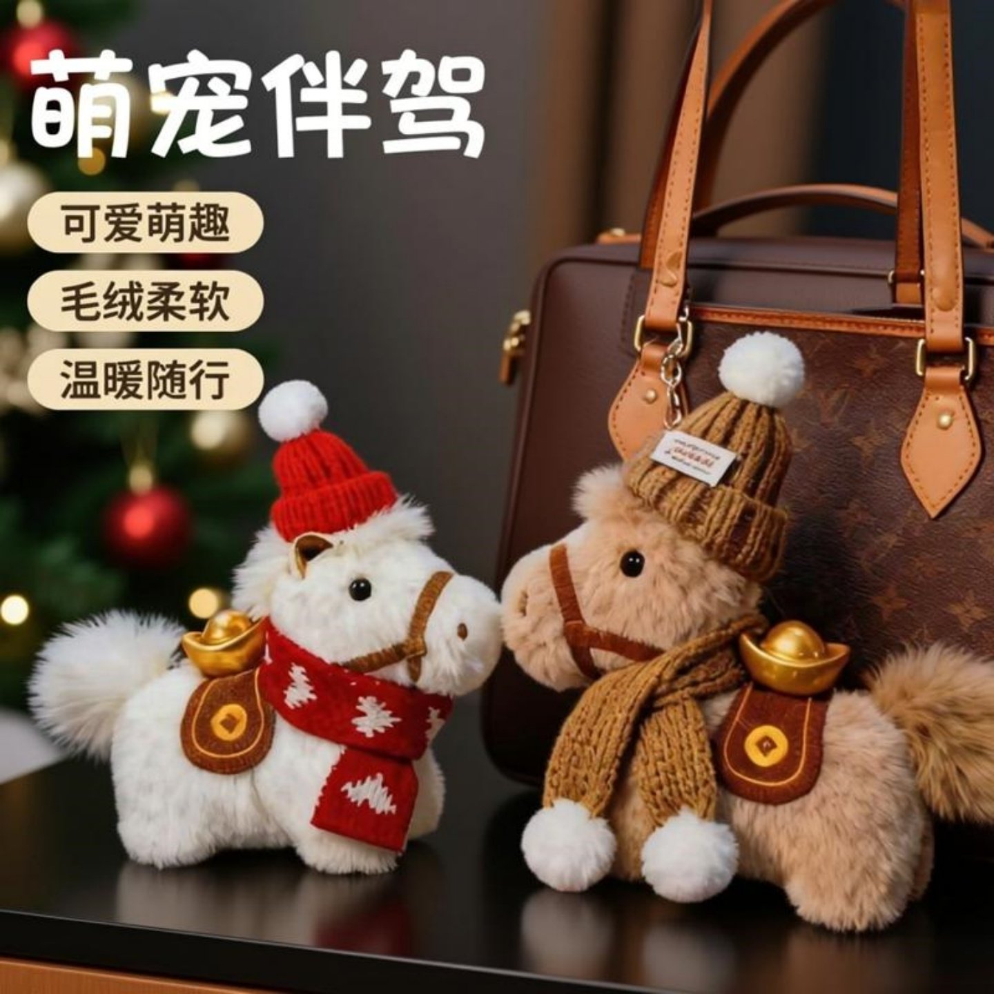 2026马年吉祥物小马公仔仿真娃娃钥匙扣可爱毛绒玩具儿童玩偶挂件,玩具/童车/益智/积木/模型,胎毛挂坠/挂件,淘宝优惠券,粉丝福利购,淘宝优惠卷