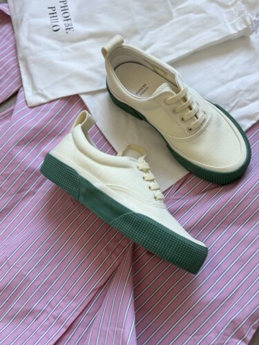 【 现货】 Phoebe philo 新款厚底帆布板鞋