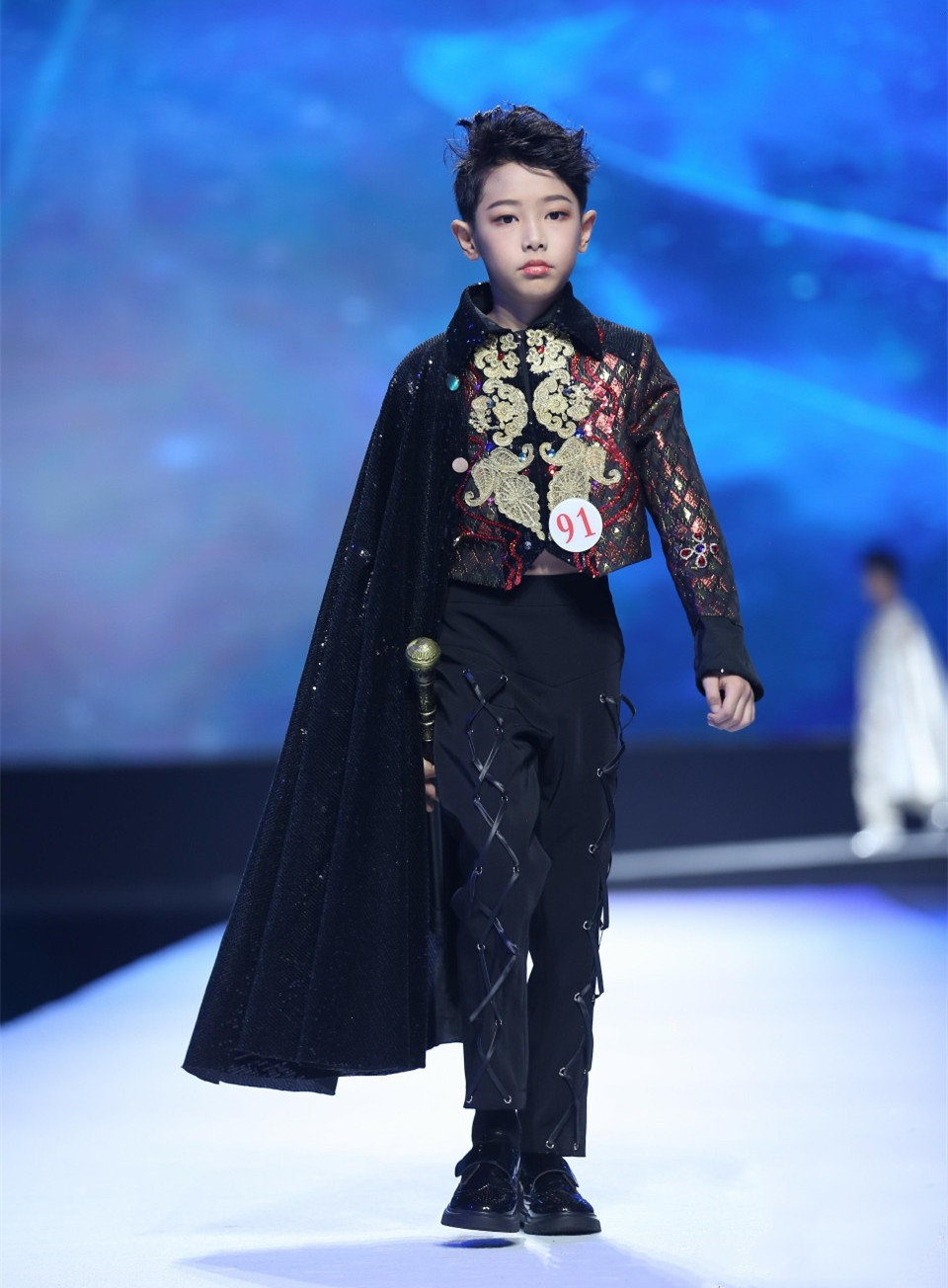 男童走秀礼服模特2023新款骑士王子宫廷风西式主持人儿童演出潮服