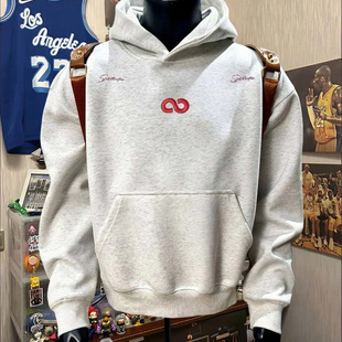 外套 秋冬加绒加厚重磅帽衫 美式 潮牌重工立体字母刺绣连帽卫衣男士