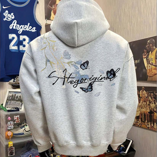 高级设计感小众连帽卫衣男国潮高街美式 重工刺绣重磅男女加绒外套