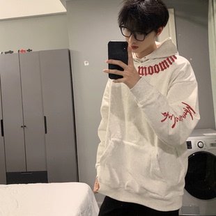 美式复古高街潮牌双纽扣连帽卫衣男女秋冬25新款加绒加厚帽衫