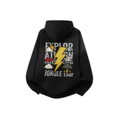 美式 街头闪电vibe印花潮流潮牌高街嘻哈hiphop连帽加绒加厚卫衣