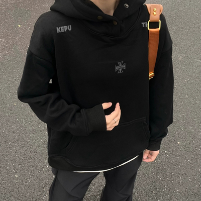 400g重磅双纽扣加绒加厚连帽卫衣