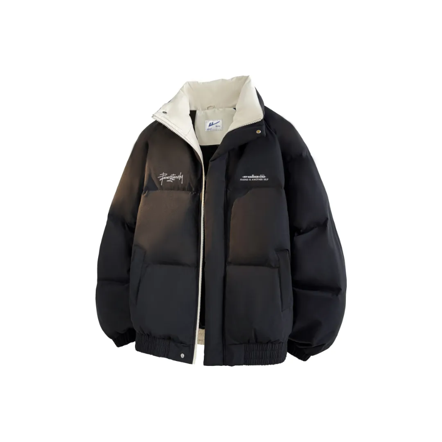 WR拼接撞色立领保暖防寒棉服