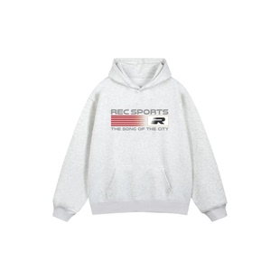 RECOLETA美式 复古字母Logo渐变旗帜印花宽松连帽套头卫衣