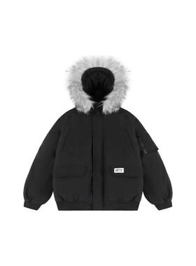 Xmithie美式可拆卸毛领派克服宽松加厚连帽棉服外套棉袄座山雕冬