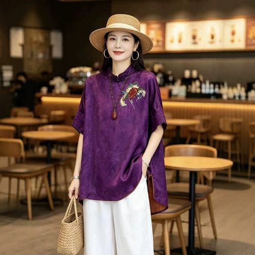 园园美衣2026秋季新款女装人丝香云纱复古衬衫长袖高级感轻奢上衣