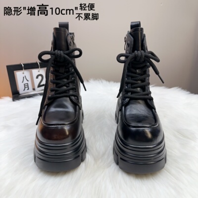 10CM内增高女加绒马丁短靴