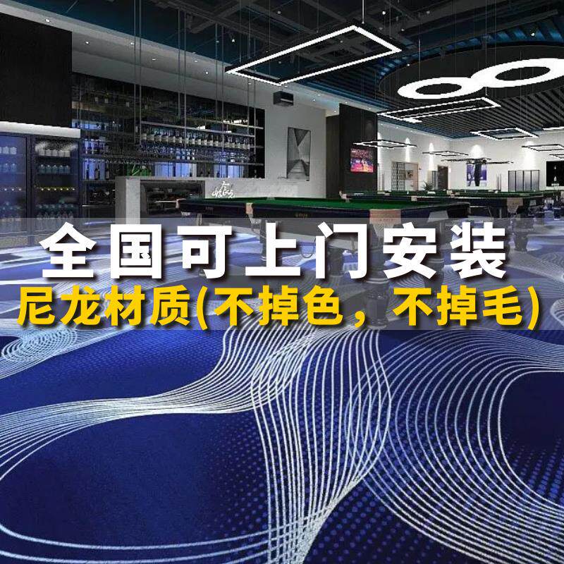 台球厅地毯专用满铺桌球室球房全整铺台球室尼龙印花阻燃隔音防火
