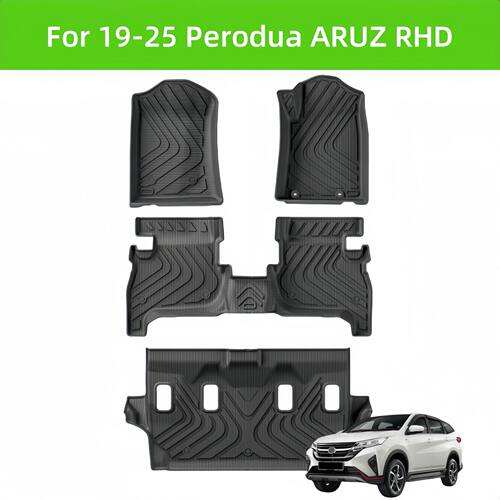 For 19-25 Perodua ARUZ RHD TPE Car Floor Mat/Rear Trunk Mat
