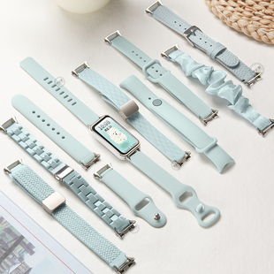 适用华为手环9表带10编织8 7nfc磁吸腕带荣耀智能6表链女生band十