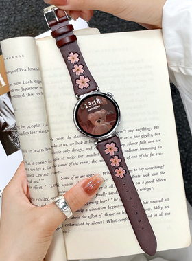 适用华为gt6表带真皮新款gt5手表gt4女款gt3pro专用gt2腕表watch5