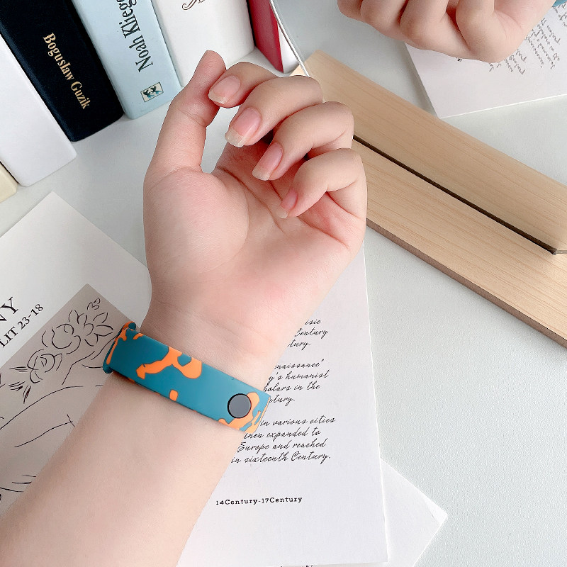 小米手环4/5/6腕带迷彩3代nfc版替换表带男女生个性潮三四五六代