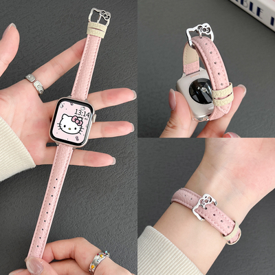 9pro秋季可爱新品荔枝纹KT猫表带