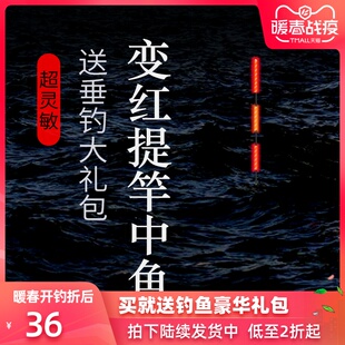 标 小凤仙咬钩变色重力感应夜光漂换尾夜钓电子浮漂纳米鲫鱼漂套装