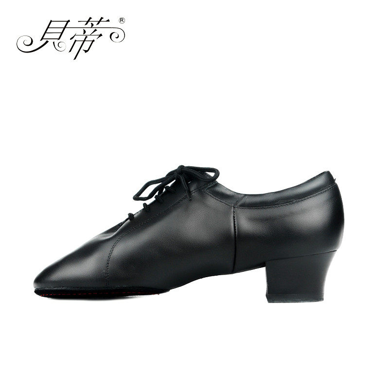 贝蒂拉丁舞鞋男牛皮正品少儿专业中跟摩登恰恰拉丁鞋考级比赛舞鞋