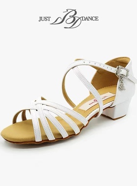 贝蒂专业拉丁舞鞋女童软底恰恰舞蹈鞋国标舞比赛女孩白色舞鞋609