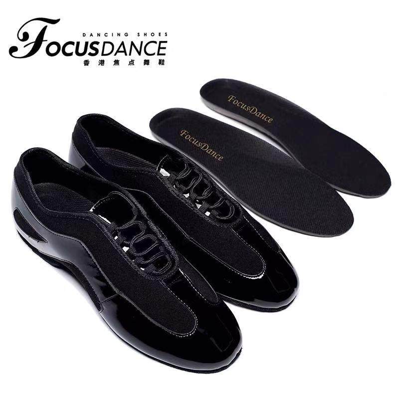 香港舞鞋黑色拉丁舞教师鞋透气软厚底高低帮男女款焦点